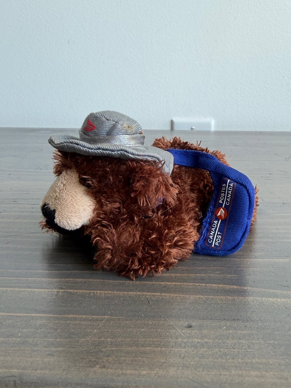 Vintage plush bear mail carrier with dual